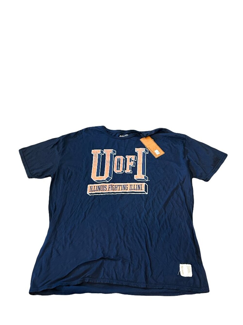 NWT Illinois Illini U of I The Original Retro Brand Vintage Navy T-Shirt